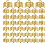 DICOSMETIC 80Pcs Small Book Charms Golden Holy Bible Charm Tibetan Style Teachers' Day Charms 11x12x3.5mm Mini Alloy Charm for Necklace Bracelet Jewelry Making, Hole: 1.8mm