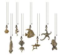DICOSMETIC 8Pcs Ceiling Fan Pull Chains Alloy Ocean Theme Pull String Extenders Antique Bronze Light Pulls Extension Chain Sea Animal Pulls Chain Pendant with Connector for Fan Wall Lamp Home Decor