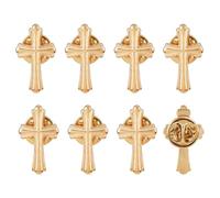 DICOSMETIC 8Pcs Cross Pin Bulk Alloy Cross Brooch Metal Religious Lapel Pins Memorial Pins Religious Christian Brooch for Men Women Church Clothes Matching, Metal, no gemstone