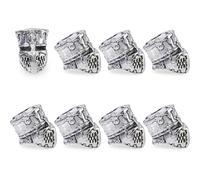 DICOSMETIC 8Pcs Helmet Lanyard Bead for Knife Alloy Antique Silver Paracord Beads 22x16x19.5mm Knight Helmet Bead 6mm Large Hole Beads for Knife Lanyard Keychain Bracelet