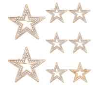 DICOSMETIC 8Pcs Shiny Rhinestone Star Brooch Platinum Golden Five Pointed Star Brooch Pin Rhinestone Stars Lapel Pin Metal Brooches for Women Fashion Crystal Pins for Wedding Party Jewelry, Alloy