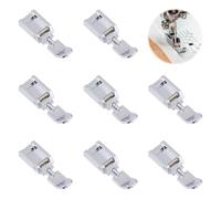 DICOSMETIC 8Pcs Zipper Sewing Machine Foot Low Shank Snap-On Alloy Presser Foot for Sewing Machine Singer Presser Feet Frame Free Motion Quilting