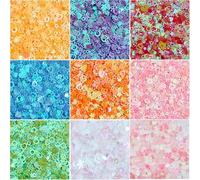 DICOSMETIC 90G 9 Colors Plastic Craft Sequins Holographic Chunky Glitter Iridescent Sequins for Slime 3D Heart Shell Star Glitter Assortment Slime Microbeads Supplies Nail Art Sequin for Women