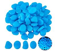 DICOSMETIC about 100pcs Glow in The Dark Rocks Blue Bright Stones Mutil Style Glowing Pebbles Resin Glowing Rocks for Garden Backyard Bonsai Fish Tank Aquarium Decor