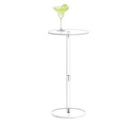 DICOSMETIC Acrylic Drink Table for Small Space 10" L x 10" W x 21.5" H Clear Pedestal Side Table Small Round End Tables for Living Room Balcony Bedroom Bathroom, Easy Assembly