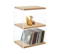 DICOSMETIC CD Holder Desk Rack Organizer 3-Tier CD Storage Holder CDs Rack Shelf DVD Display Case Clear DVD Storage Box for for Movie Cases Music Cassette Tapes Record Crates