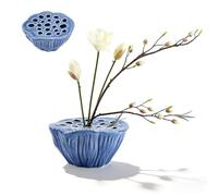 DICOSMETIC Ceramic Frog Flower Vases Lotus Pod Flowers Arrangement Vase Ceramic Flower Vase Kenzan 14cm Length Blue for Flowers Arrangement Living Room Bedroom Decoration Wedding Table Centerpiece
