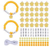 DICOSMETIC DIY Letter Bead Bracelets Making Kits Wild About Jesus Bead Bracelets Including 400Pcs Plastic Beads 420Pcs Acrylic Letter Beads 30Pcs Alloy Paw Print Charms and 12M White Elastic Cord