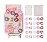 DICOSMETIC DIY Reward Jar Sweet Donut-Themed Wood Positive Behavior Chart Creative Bottle Chart Reward System Tools for Home Training Reward Incentives