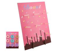 DICOSMETIC Donut Wall Display Stand Donut Display Board with 9Pcs Stick Reusable Dessert Table Board Hot Pink Doughnut Holder for Christmas Wedding Birthday Treat Parties Table Decoration