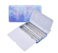 DICOSMETIC Empty Watercolor Paint Palette Portable Iron Palette Tin Box Travel Metal Watercolor Tin with Lid for Plein Air Painting, Acrylic and Oil Painting, Tray: 21.2x10.6x1.4cm