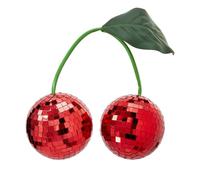DICOSMETIC Glass Cherry Disco Ball Decor Red Hanging Disco Decor Retro Reflective Mirror Ball Christmas Decoration Ornaments for Party, Room, Wedding, Garden Decoration, DJ Club, Stage, Bar, Party