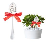 DICOSMETIC I Wet My Plants Garden Marker 17.7cm Garden Funny Spoon Decorative Marker Stake Signs Platinum Plants Decor Tags for Indoor Outdoor Green House Decoration