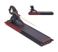 DICOSMETIC Incense Holder Samurai Incense Burner Medium Violet Red Incenses Holder with Storage Box Ash Catcher Warrior Incenses Burner for Aromatherapy Meditation Yoga Room Decor