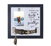 DICOSMETIC Pet Memorial Picture Frame with Collar Holder 9x9Inch Pet Remembrance Frame Gift Photo Display for Loss of Pets Pets Passing Away Sympathy Gifts, Black