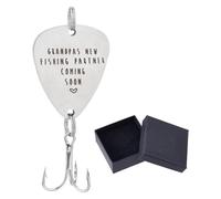 DICOSMETIC Pregnancy Announcement Gifts Grandpas New Fishing Partner Coming Soon Grandpa to Be Gift Special Surprise of Pregnancy Reveal for Fishing Lovers, with A Black Gift Box