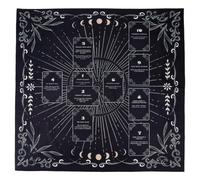 DICOSMETIC Velvet Tarot Tablecloth 75x75cm Square Altar Cloth Cross Printed Divination Cloth Black Tarot Spreading Mat for Cards Reading Witchcraft Spiritual Rituals Supplies Accessories