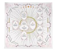 DICOSMETIC Velvet Tarot Tablecloth 75x75cm Square Altar Cloth Cross Printed Divination Cloth White Tarot Spreading Mat for Cards Reading Witchcraft Spiritual Rituals Supplies Accessories