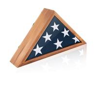 DICOSMETIC Wooden Flag Display Case for 3"x5" Folded American Flag 44x23x8.5cm Small Military Flags Frame Wall Mounted Flag Cases for Veterans with Clear Acrylic Windows for Home Decor