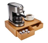 DICOSMETIC Wooden K Cup Organizer Coffee Pod Storage Box 2 Drawer Coffee Capsule Rack Large Capacity Countertop Organizer 39x28.5x8.3cm No Assembly Required Multi Purpose Kitchen Office Bar