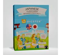 Dicster - Japanese Flashcards - Beginner Essentials 1: 50 Flashcards and 250+ Important Words and Phrases, Pronunciation Guides, Online Audio and Illustrations for Students and Travelers