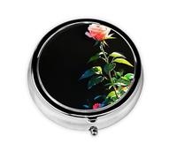 Dictatorship Rose Mini Round Pill Box, can be Put into Wallet, Pocket, Light and Convenient, 3 Compartment Pill Box, Portable Pill Box,