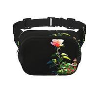Dictatorship Rose Pattern trendy fashionable waist bag, unisex travel sports messenger bag