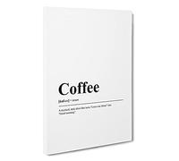Dictionary Coffee Typography Canvas Print | Gallery Wrapped 30mm Frame Wall Art | 30x20 inches | Ready to Hang | Modern Typography Picture | Living Room Bedroom Lounge Office
