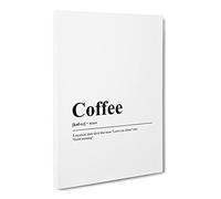 Dictionary Coffee Typography Quote Canvas Print | Gallery Wrapped 30mm Frame Wall Art | 20x14 inches | Ready to Hang | Modern Typography Picture | Living Room Bedroom Lounge Office