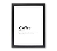 Dictionary Coffee Typography Quote Framed Print | A2 Black Framed Wall Art | Ready to Hang | Modern Food Picture | Living Room Bedroom Lounge Office