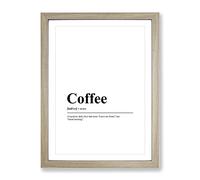 Dictionary Coffee Typography Quote Framed Wall Art Print, Ready to Hang Picture for Living Room Bedroom Home Office Décor, Oak A2 (64 x 46 cm)