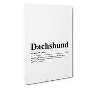 Dictionary Dachshund Typography Canvas Print | Gallery Wrapped 30mm Frame Wall Art | 30x20 inches | Ready to Hang | Modern Typography Picture | Living Room Bedroom Lounge Office