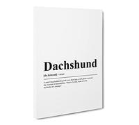 Dictionary Dachshund Typography Quote Canvas Wall Art Print Ready to Hang, Framed Picture for Living Room Bedroom Home Office Décor, 30x20 Inch (76x50 cm)
