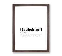 Dictionary Dachshund Typography Quote Framed Wall Art Print, Ready to Hang Picture for Living Room Bedroom Home Office Décor, Walnut A4 (34 x 25 cm)