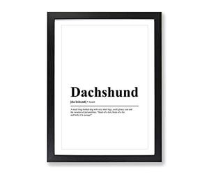 Dictionary Dachshund Typography Quote Framed Wall Art Print, Ready to Hang Picture for Living Room Bedroom Home Office Décor, Black A2 (64 x 46 cm)