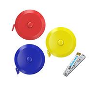 DiCUNO 1.5M 60Inch Soft and Retractable Tape Body Tailor Sewing Craft Cloth Dieting Measuring Tape Package with 3 Colors