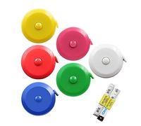 DiCUNO 1.5M Soft and Retractable Tape Body Tailor Sewing Craft Cloth Dieting Measuring Tape (6 Colors of Blue, Red, Yellow, White, Pink, Green and Two Soft Tapes)