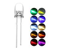 DiCUNO 200pcs 5mm LED Assorted Light Emitting Diodes 2pin Diffused Round Kit Box Color UV/Red/Yellow/Green/Blue/Warm White/White/Pink/Orange/Chartreuse (10 colors x 20pcs)