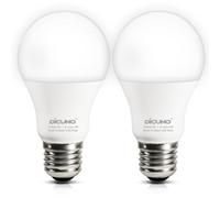 DiCUNO Dusk to Dawn E27 Sensor Bulb, 9W=60W Daylight White 5000K 800LM 2Pcs