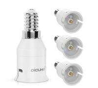 DiCUNO E14 to B22 Socket Converter, Small Screw to Bayonet Converter, 4 Pcs | Screw to Bayonet Adapter, SES to BC Converter, 0-250V, 165℃ heat resistant