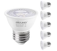 DiCUNO E27 LED Bulb 6W, E27 ES Light Bulbs MR16, Natural White 4000K, 50W Halogen Replacement, 500LM, CRI 90 Reflector Spotlight for Home Lighting, Non-dimmable, 6Pcs