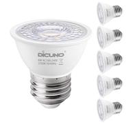 DiCUNO E27 LED Bulb 6W, E27 ES Light Bulbs MR16, Warm White 2700K, 50W Halogen Replacement, 500LM, CRI 90 Reflector Spotlight for Home Lighting, Non-dimmable, 6Pcs