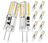 DiCUNO G4 LED Light Bulbs, 1.2W Equivalent to 10W Halogen, 120LM, Cool White 6000K, 12V, Non-Dimmable G4 Capsule Bulbs for Home Lighting, 10-Pack