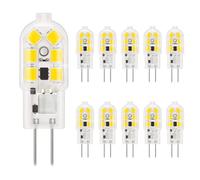 DiCUNO G4 LED Light Bulbs, 1.5W 12V 20W Halogen, 140LM, Daylight White 5000K, CRI98, G4 Mini Capsule Non-dimmable Bulbs for Home Lighting, 10 Packs