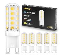 DiCUNO G9 LED Bulbs 3W Energy Class C, Natural White 4000K, Equivalent to 40W Halogen, 480LM, Non-dimmable, Energy-Saving G9 LED Light Bulbs for Chandelier, Ceiling Lights, 6 Pcs
