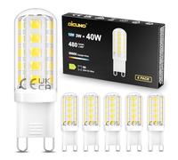 DiCUNO G9 LED Bulbs C Class, 3W=40W, Daylight White 5000K, 480LM, 6Pcs