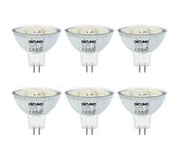DiCUNO GU5.3 MR16 5W LED Bulb, GU 5.3 Non-Dimmable Spotlight, 50W Halogen Equivalent, 500LM, Cool White 6000K, AC/DC 12V, 120° Beam Angle, 6 Packs