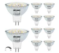 DiCUNO MR16 LED Light Bulbs, GU5.3 Spotlight Bulb Dimmable, 12V DC 5W Equivalent to 50W Halogen, Natural White 4000K, 500LM, 120° Beam Angle Bi-Pin Base Track Light, 10 Packs