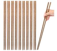Dicunoy 10 Pairs Extra Long Cooking Chopsticks, 42 cm Reusable Wooden Hotpot Chopsticks, Long Chinese Chopstick for Cooking, Frying, Grilling, Camping Cooking