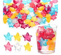 Dicunoy 200 PCS Reusable Ice Cubes, Plastic Ice Cubes for Drinks, Star Shaped Colorful Refreezable Non Diluting Ice Cubes for Cocktails, Whiskey, Wine, Coffee, Fast Freeze Water Filled Ice Cubes